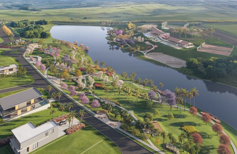 Condomínio equestre Fazenda Villagio com infraestrutura voltada a cavalos.